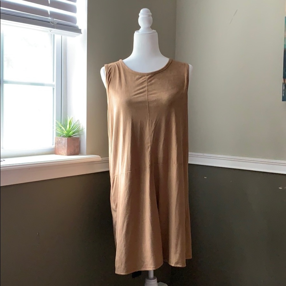 Soft faux suede dress